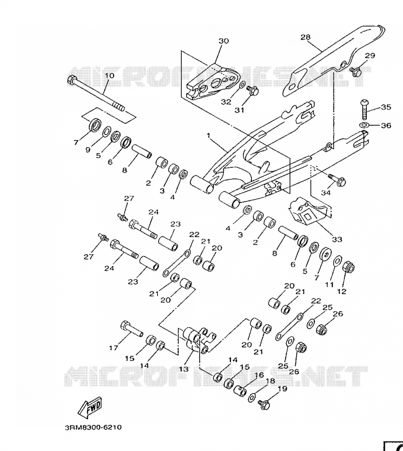 BRAS ARRIERE Yamaha MOTO 125 1996 DTR  DT125R