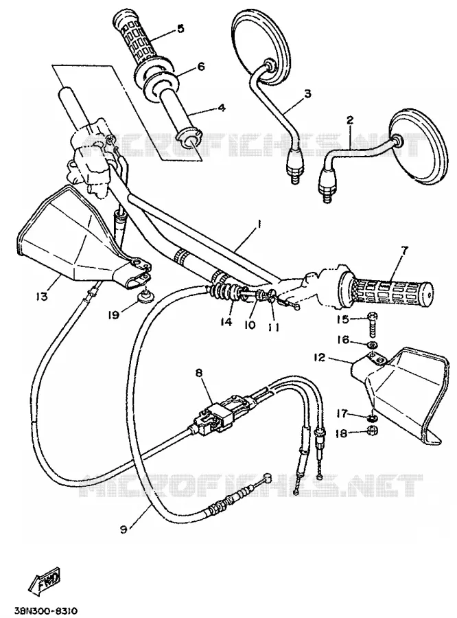 GUIDON ET CABLES Yamaha MOTO 125 1997 DTR  DT125R