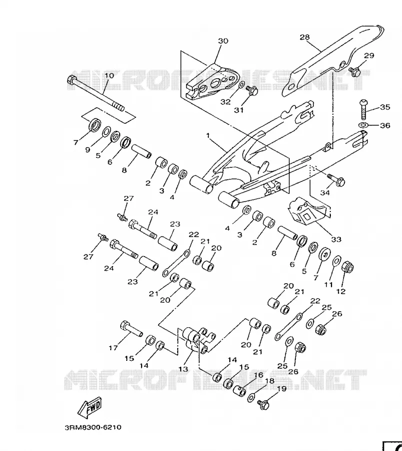 BRAS ARRIERE Yamaha MOTO 125 1997 DTR  DT125R