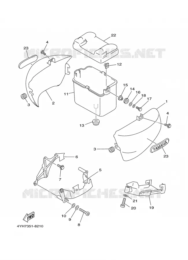 COUVERCLE LATERAL Yamaha MOTO 535 2000 VIRAGO  XV535
