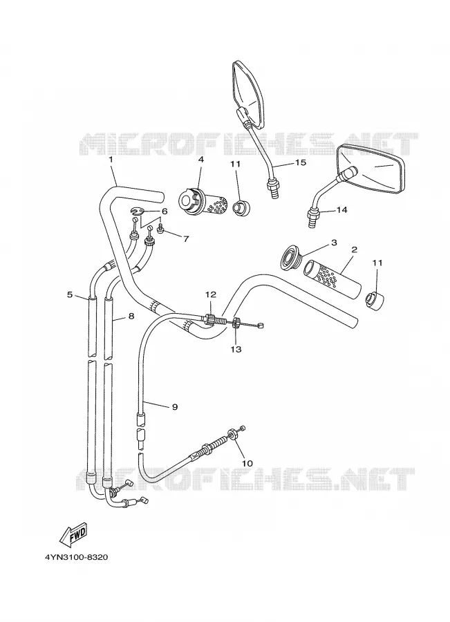 GUIDON ET CABLES Yamaha MOTO 535 2000 VIRAGO  XV535
