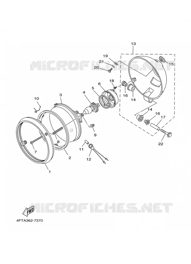 PHARE  Yamaha MOTO 535 2000 VIRAGO  XV535