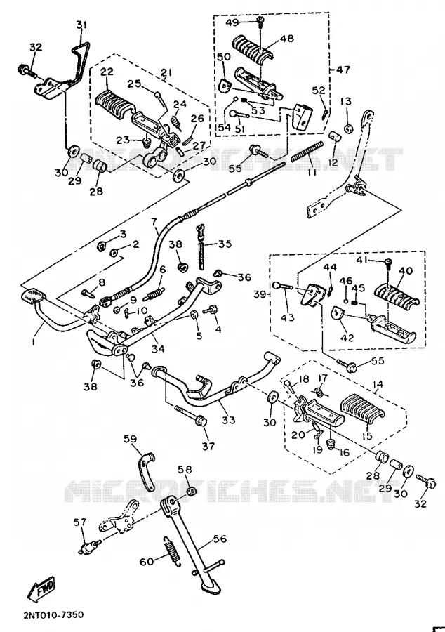 SUPPORT / REPOSE PIEDS Yamaha MOTO 535 1992 VIRAGO  XV535 (UP)