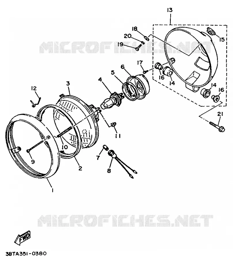 PHARE  Yamaha MOTO 535 1996 VIRAGO  XV535 (UP)