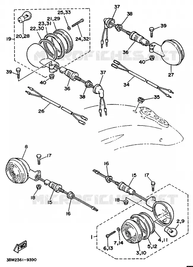 CLIGNOTANT Yamaha MOTO 535 1994 VIRAGO  XV535S