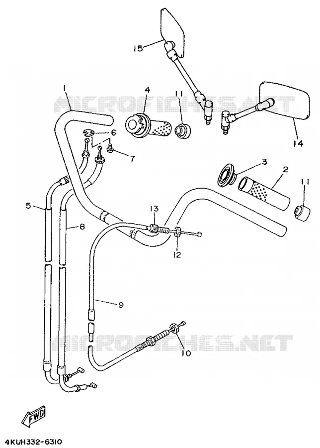 GUIDON ET CABLES Yamaha MOTO 535 1997 VIRAGO  XV535S