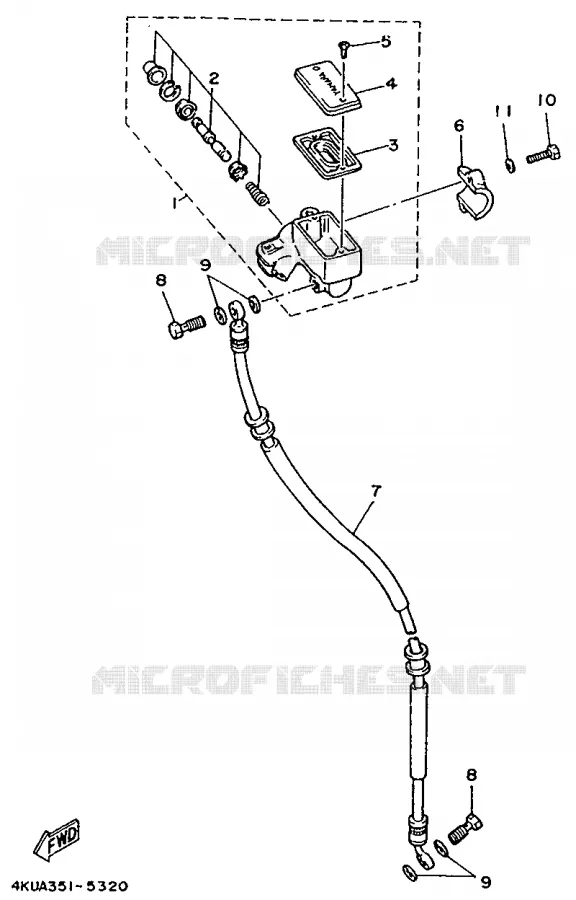 MAITRE CYLINDRE AVANT - GUIDON PLAT Yamaha MOTO 535 1997 VIRAGO  XV535SA