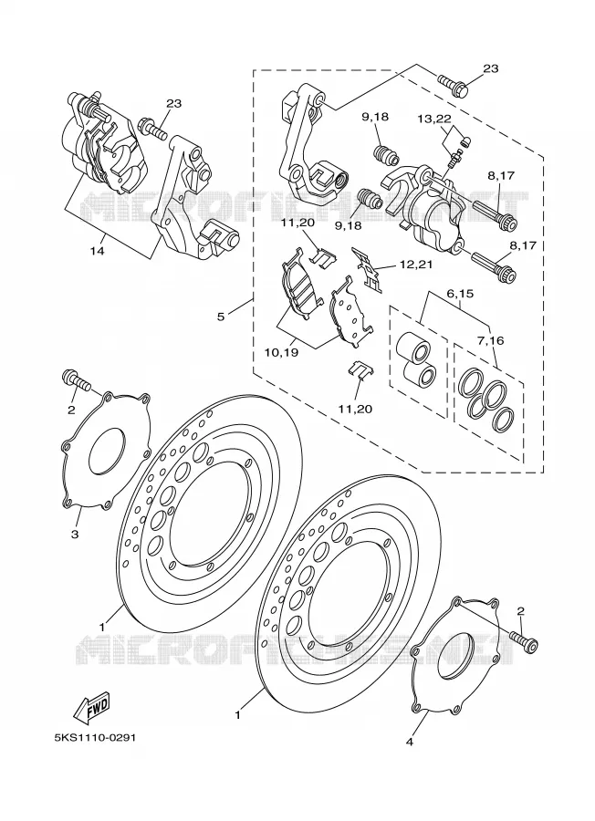 ETRIER DE FREIN AVANT Yamaha MOTO 1100 2000 DRAGSTAR  XVS1100A