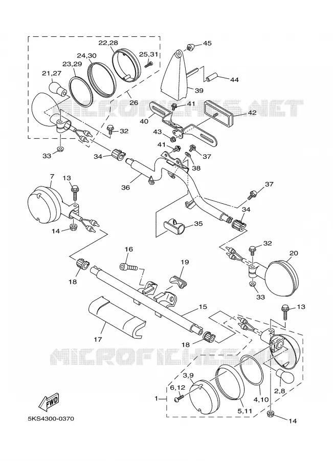 CLIGNOTANT Yamaha MOTO 1100 2000 DRAGSTAR  XVS1100A