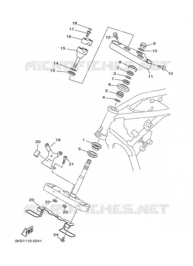 DIRECTION Yamaha MOTO 1100 2003 DRAGSTAR  XVS1100A