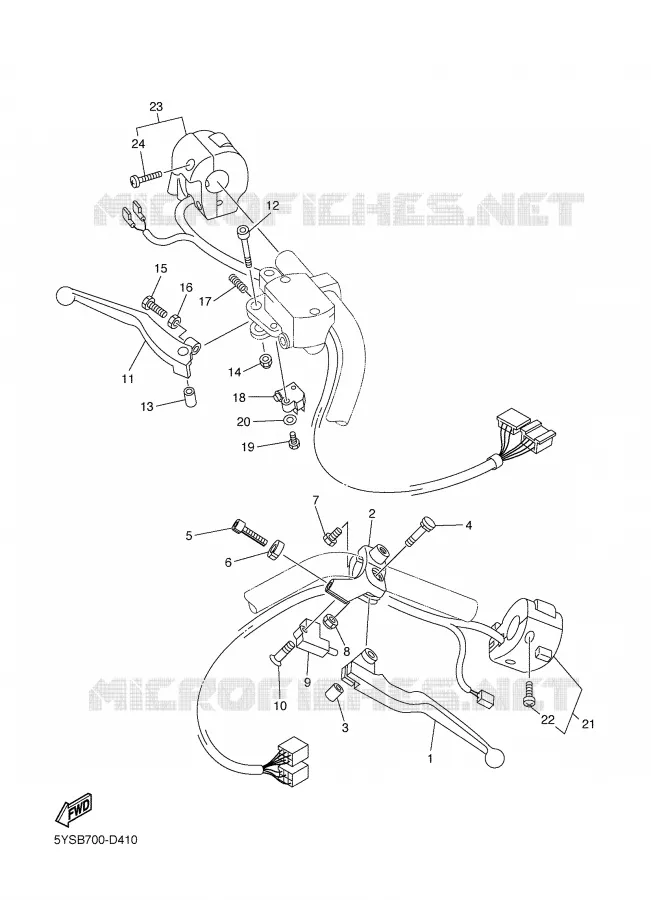 COMMODO / LEVIER Yamaha MOTO 1100 2005 DRAGSTAR  XVS1100A