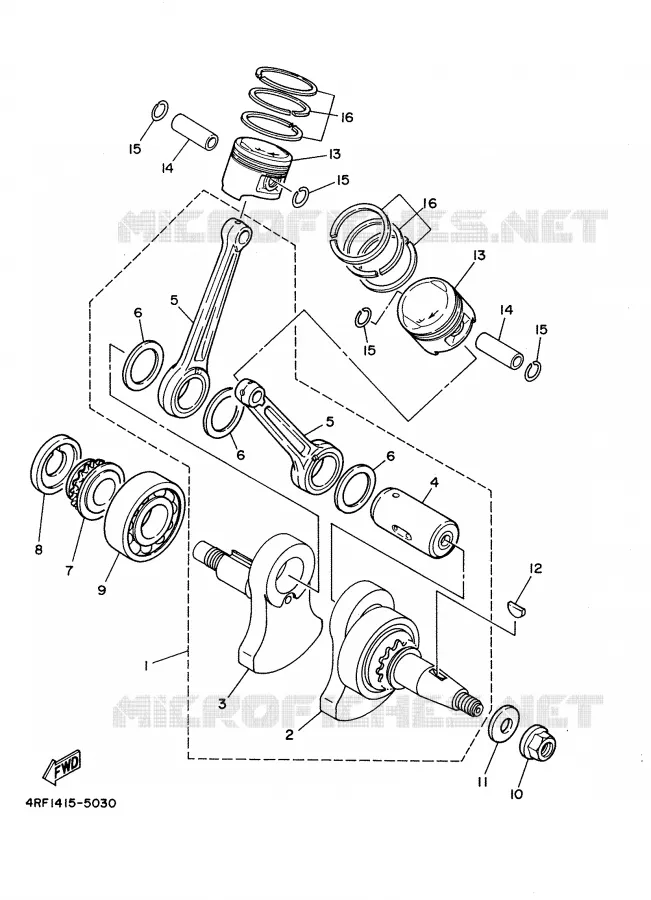 VILEBREQUIN / PISTON Yamaha MOTO 125 2000 DRAGSTAR  XVS125