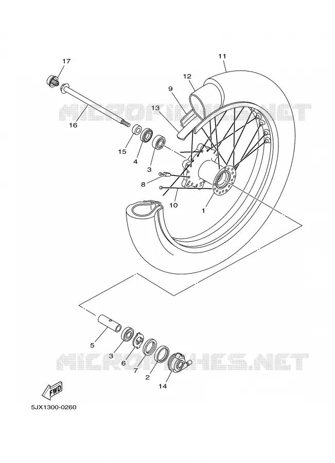 ROUE AVANT Yamaha MOTO 125 2000 DRAGSTAR  XVS125