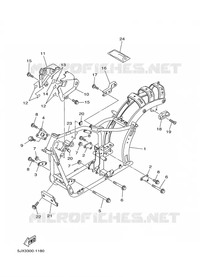 CADRE Yamaha MOTO 125 2001 DRAGSTAR  XVS125