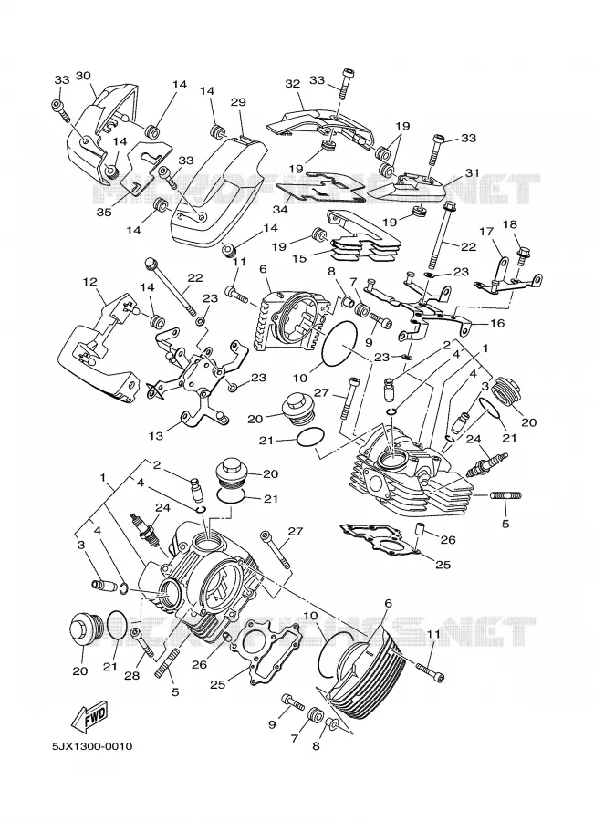 CULASSE Yamaha MOTO 125 2002 DRAGSTAR  XVS125