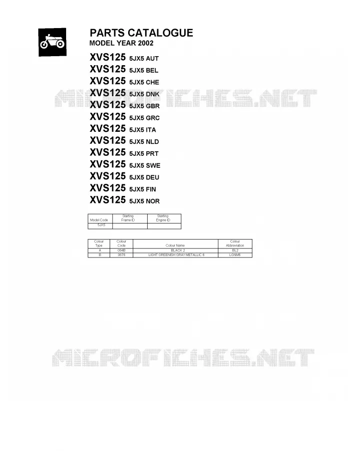 * CATALOG PREFACE * Yamaha MOTO 125 2002 DRAGSTAR  XVS125