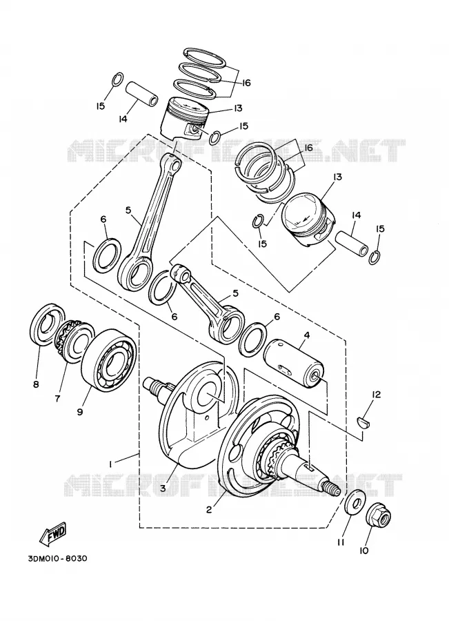 VILEBREQUIN / PISTON Yamaha MOTO 250 2001 DRAGSTAR  XVS250