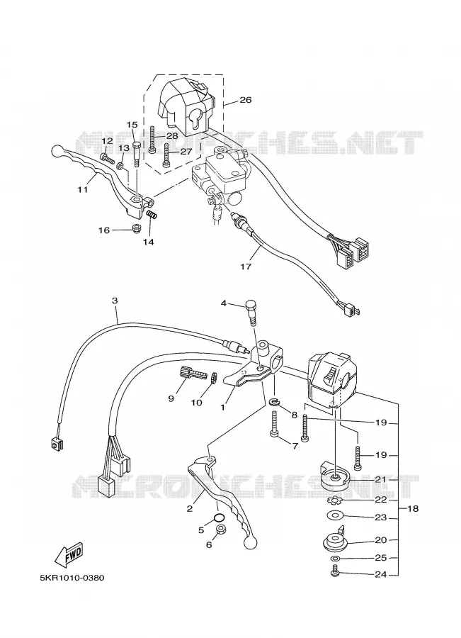 COMMODO / LEVIER Yamaha MOTO 250 2002 DRAGSTAR  XVS250