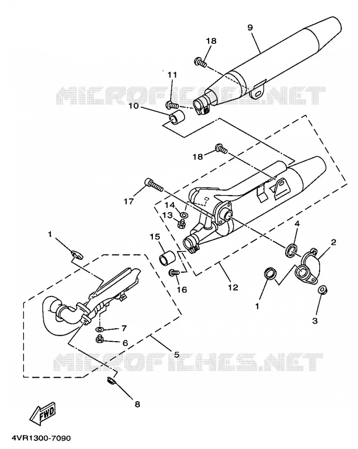 ECHAPPEMENT Yamaha MOTO 650 1997 DRAGSTAR  XVS650