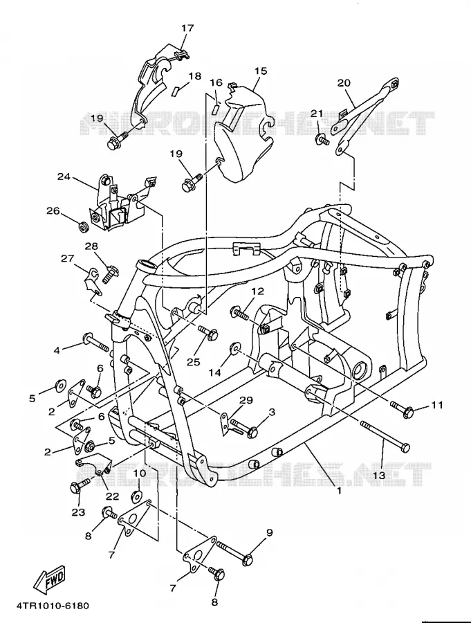 CADRE Yamaha MOTO 650 1997 DRAGSTAR  XVS650