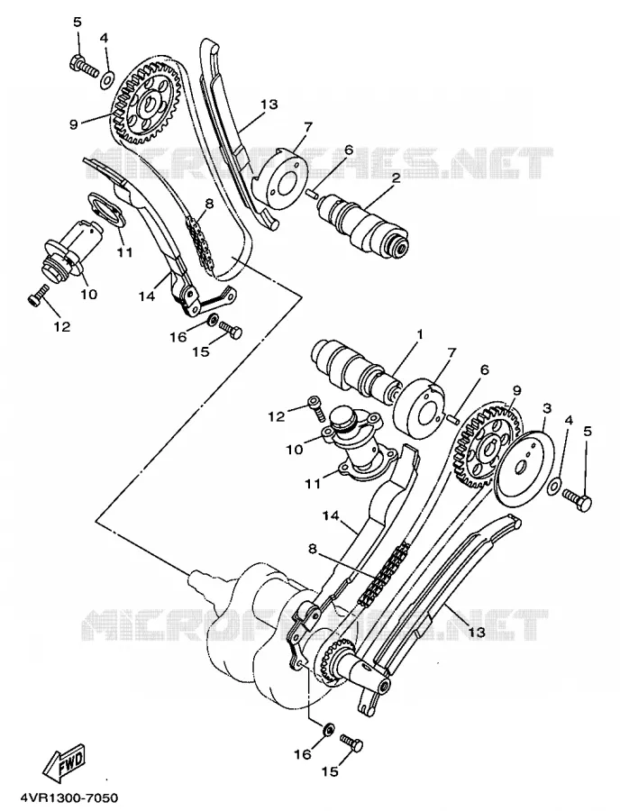 ARBRE A CAMES / CHAINE DE DISTRIBUTION Yamaha MOTO 650 1997 DRAGSTAR  XVS650