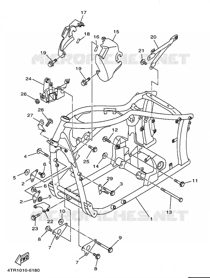 CADRE Yamaha MOTO 650 1997 DRAGSTAR  XVS650