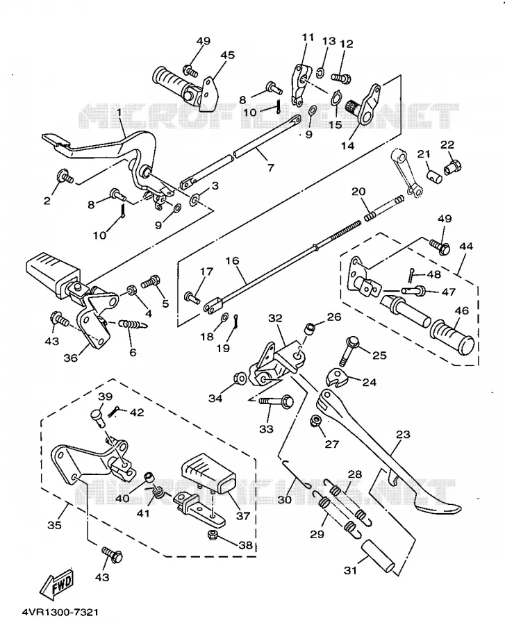 SUPPORT / REPOSE PIEDS Yamaha MOTO 650 1997 DRAGSTAR  XVS650