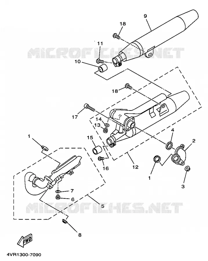 ECHAPPEMENT Yamaha MOTO 650 1998 DRAGSTAR  XVS650
