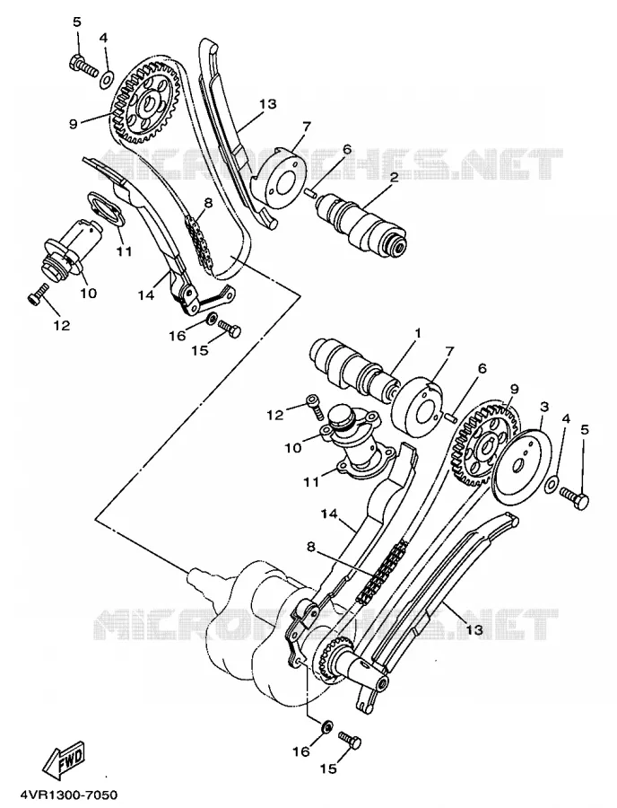 ARBRE A CAMES / CHAINE DE DISTRIBUTION Yamaha MOTO 650 1998 DRAGSTAR  XVS650
