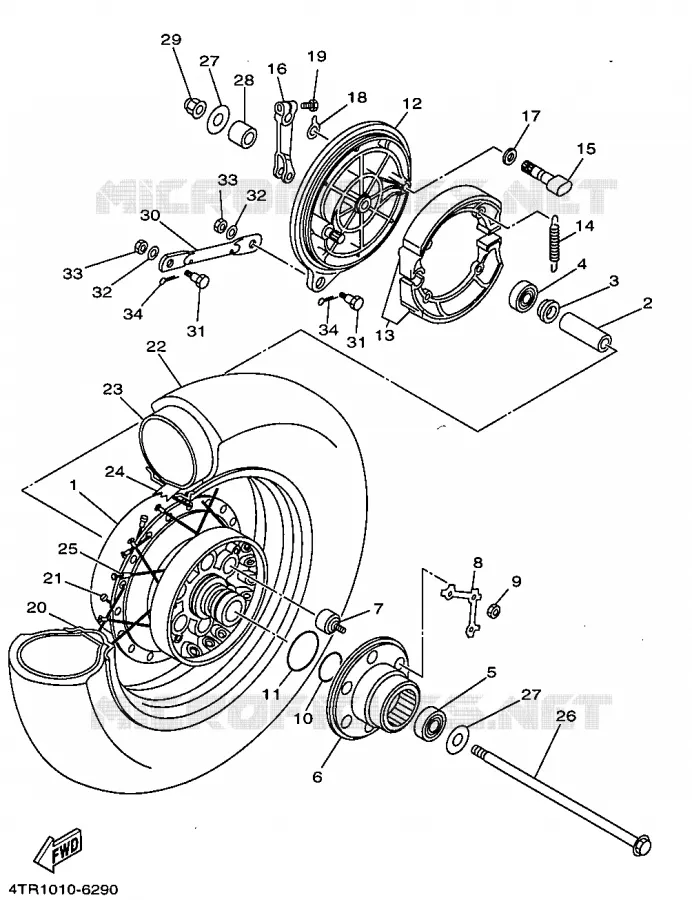 ROUE ARRIERE Yamaha MOTO 650 1998 DRAGSTAR  XVS650