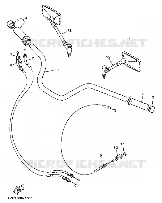GUIDON ET CABLES Yamaha MOTO 650 1998 DRAGSTAR  XVS650