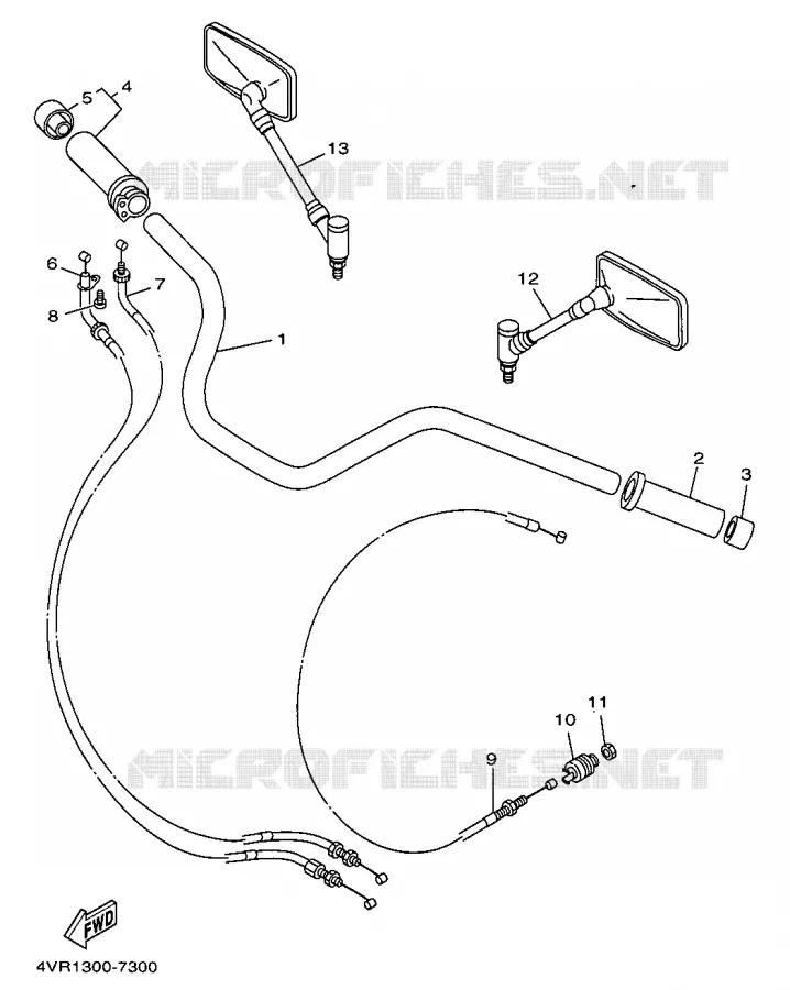 GUIDON ET CABLES Yamaha MOTO 650 1998 DRAGSTAR  XVS650