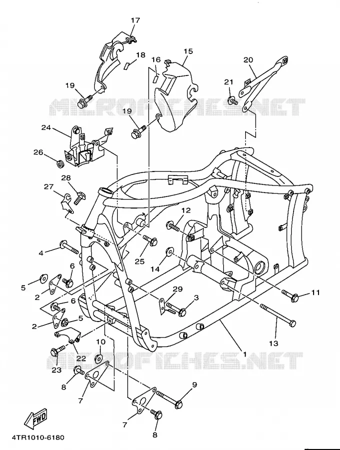 CADRE Yamaha MOTO 650 1999 DRAGSTAR  XVS650