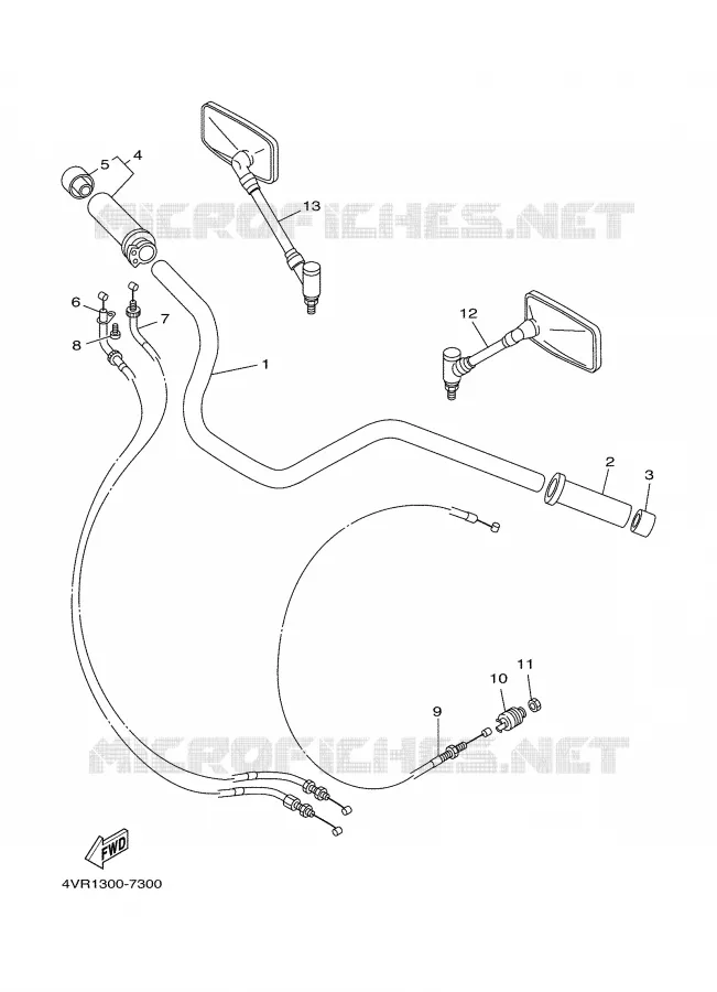 GUIDON ET CABLES Yamaha MOTO 650 2000 DRAGSTAR  XVS650