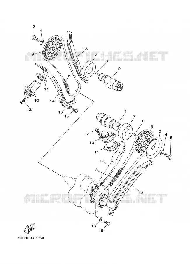 ARBRE A CAMES / CHAINE DE DISTRIBUTION Yamaha MOTO 650 2000 DRAGSTAR  XVS650