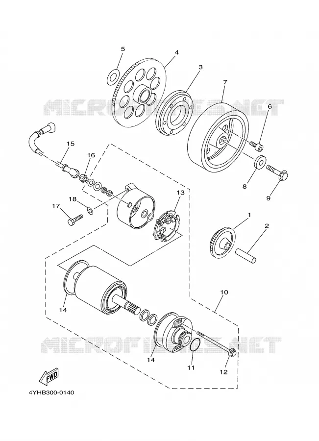 EMBRAYAGE DE DEMARREUR Yamaha MOTO 650 2000 DRAGSTAR  XVS650