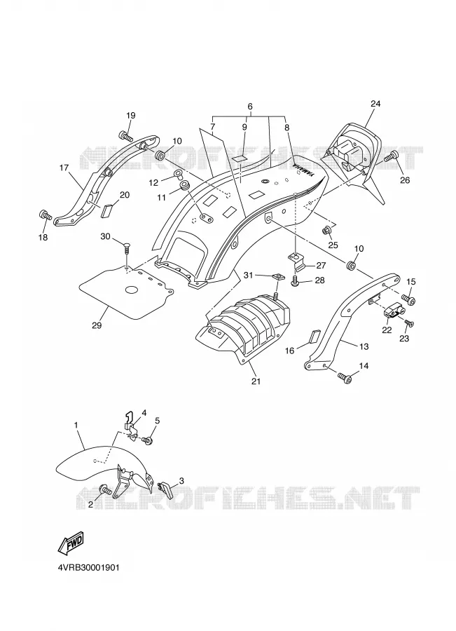 GARDE BOUE Yamaha MOTO 650 2000 DRAGSTAR  XVS650