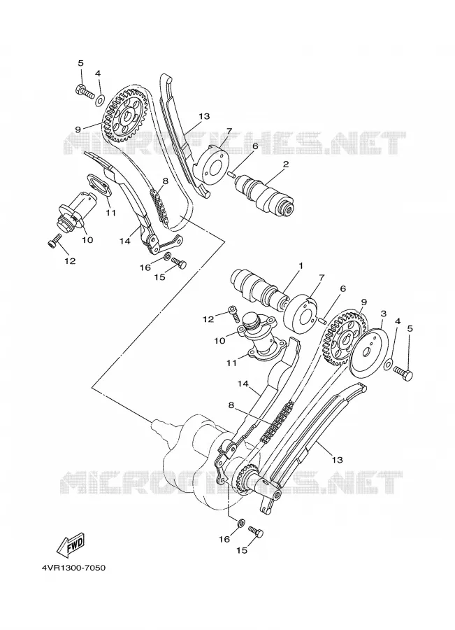 ARBRE A CAMES / CHAINE DE DISTRIBUTION Yamaha MOTO 650 2001 DRAGSTAR  XVS650