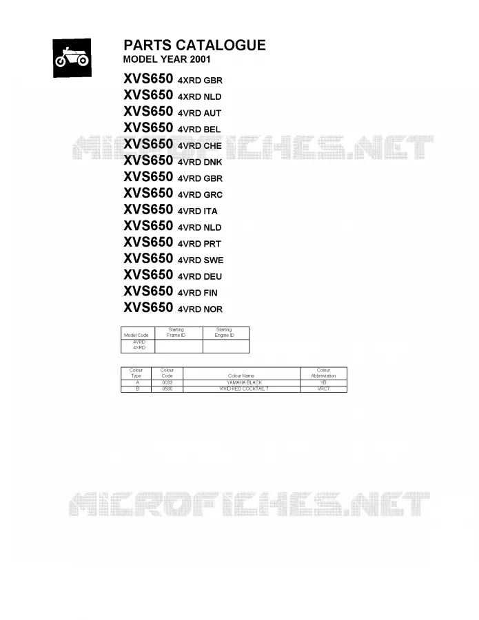* CATALOG PREFACE * Yamaha MOTO 650 2001 DRAGSTAR  XVS650