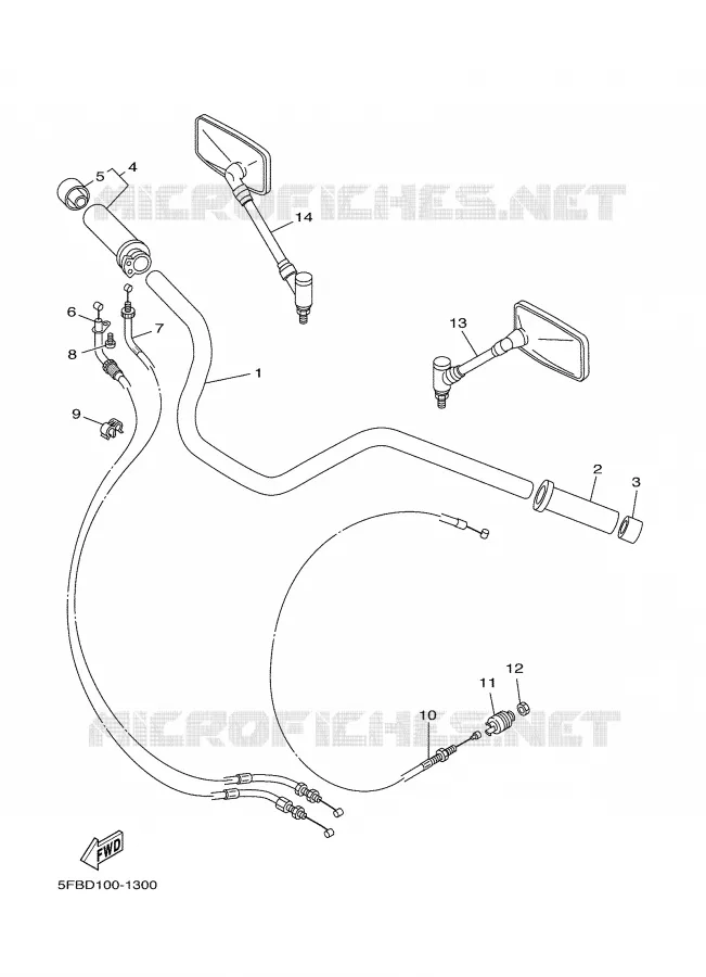 GUIDON ET CABLES Yamaha MOTO 650 2002 DRAGSTAR  XVS650