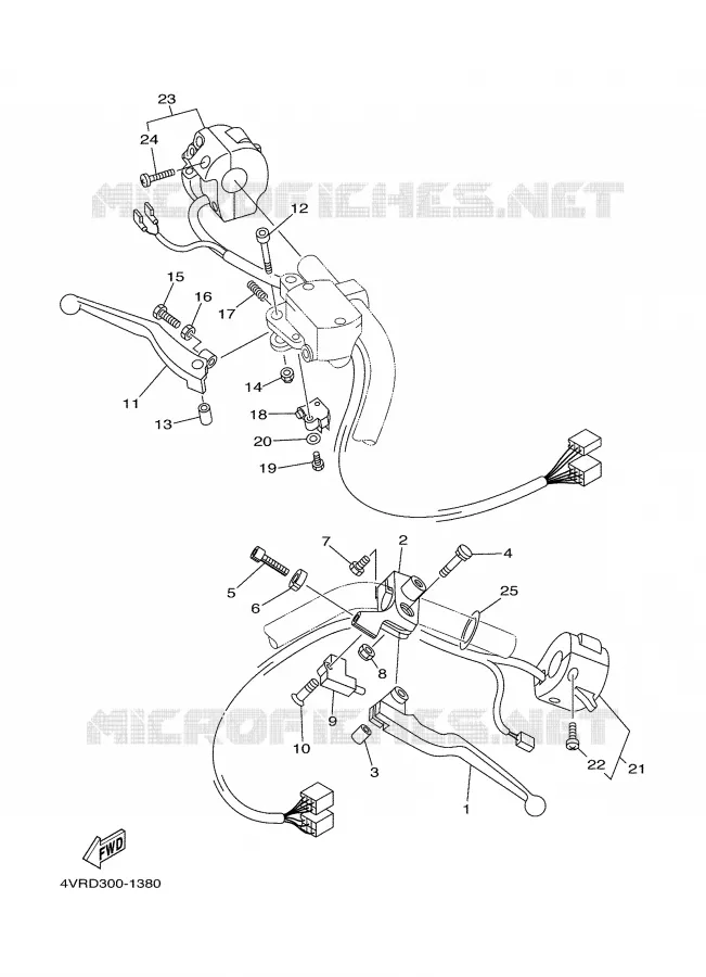 COMMODO / LEVIER Yamaha MOTO 650 2002 DRAGSTAR  XVS650