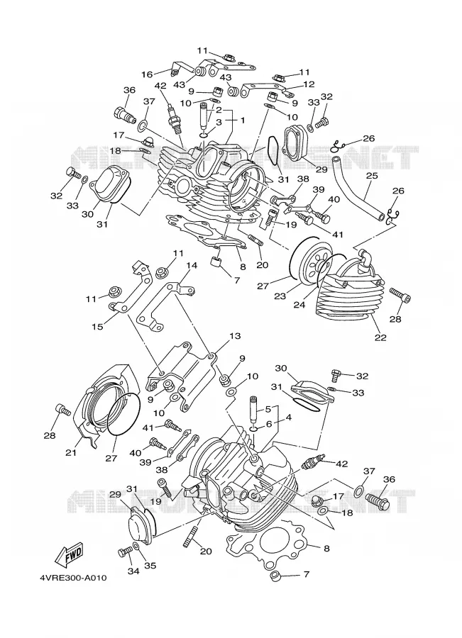 CULASSE Yamaha MOTO 650 2002 DRAGSTAR  XVS650
