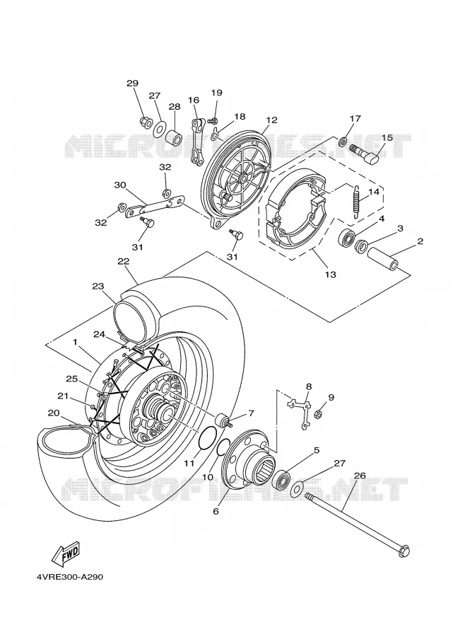 ROUE ARRIERE Yamaha MOTO 650 2002 DRAGSTAR  XVS650
