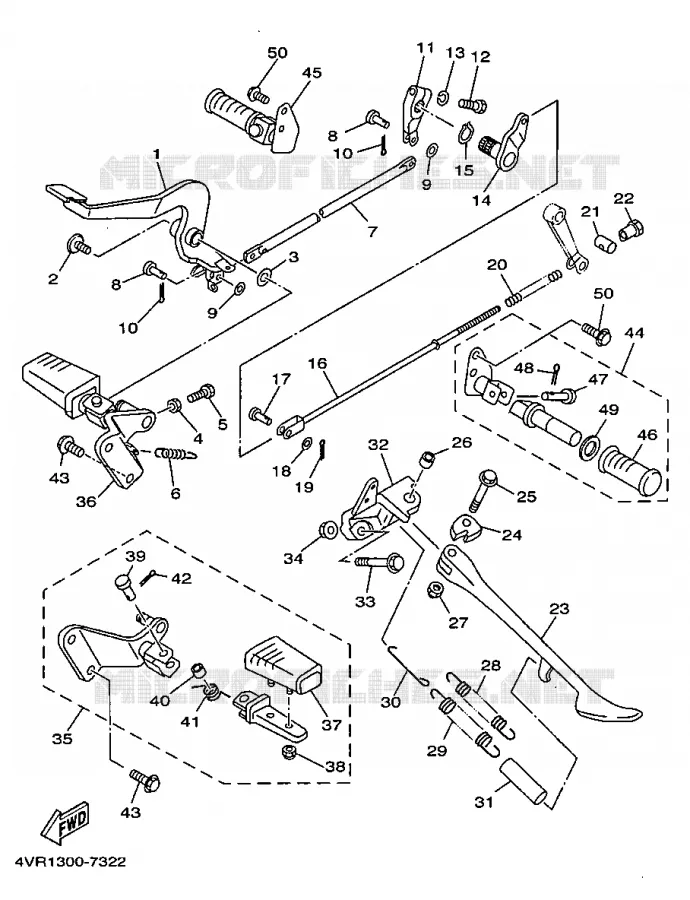 SUPPORT / REPOSE PIEDS Yamaha MOTO 650 1998 DRAGSTAR  XVS650A