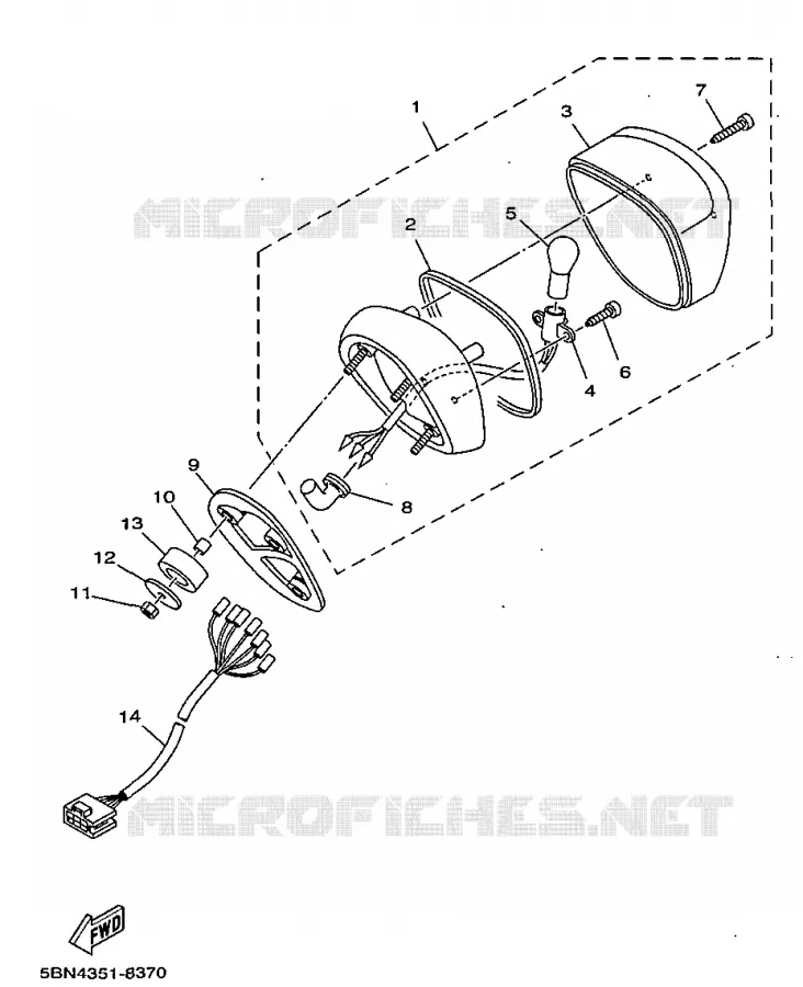 FEU ARRIERE Yamaha MOTO 650 1998 DRAGSTAR  XVS650A