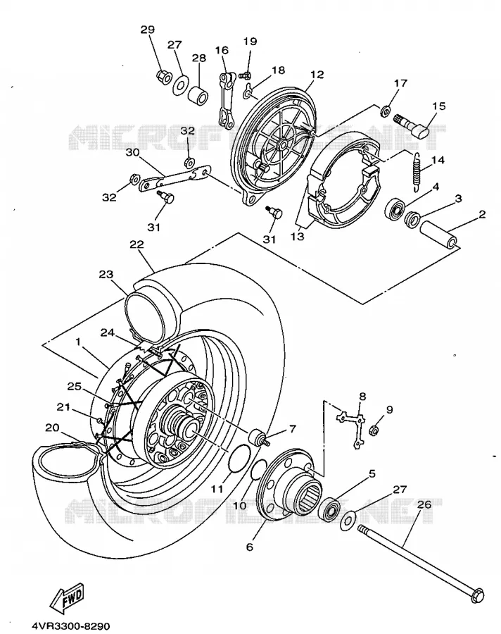 ROUE ARRIERE Yamaha MOTO 650 1998 DRAGSTAR  XVS650A