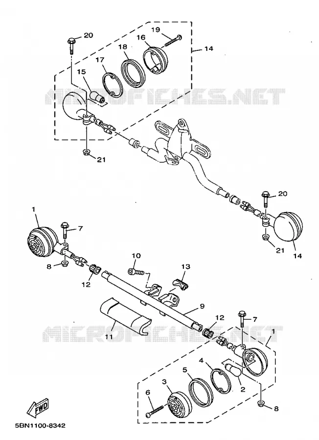 CLIGNOTANT Yamaha MOTO 650 1998 DRAGSTAR  XVS650A