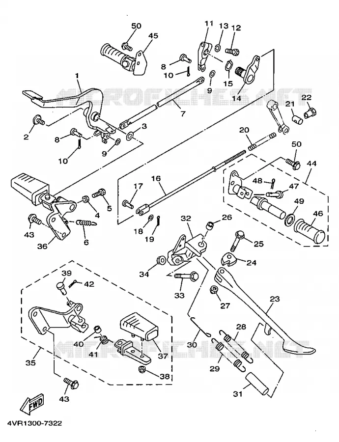 SUPPORT / REPOSE PIEDS Yamaha MOTO 650 1998 DRAGSTAR  XVS650A