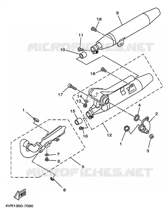 ECHAPPEMENT Yamaha MOTO 650 1999 DRAGSTAR  XVS650A