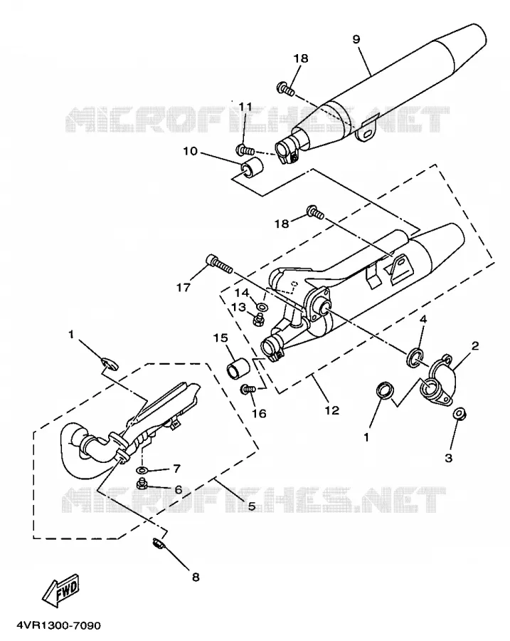 ECHAPPEMENT Yamaha MOTO 650 1999 DRAGSTAR  XVS650A